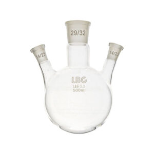 Pallone sferico smerigliato a tre colli angolati