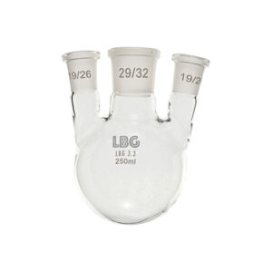 Pallone sferico smerigliato a tre colli paralleli