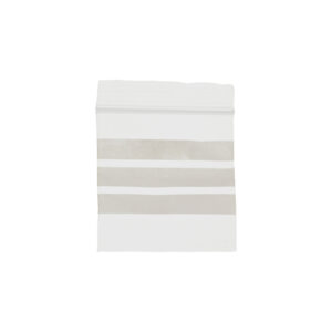 Sacchetto con zip, con area di scrittura di colore bianco