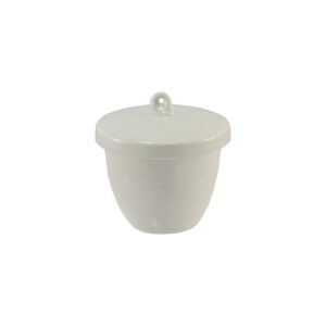 Crogiolo in porcellana forma media con coperchio Basic Line