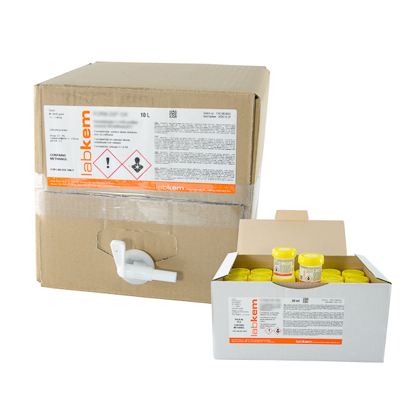 Contenitore pre-riempito con formaldeide 3,7-4,0 % HIS tamponata pH=7