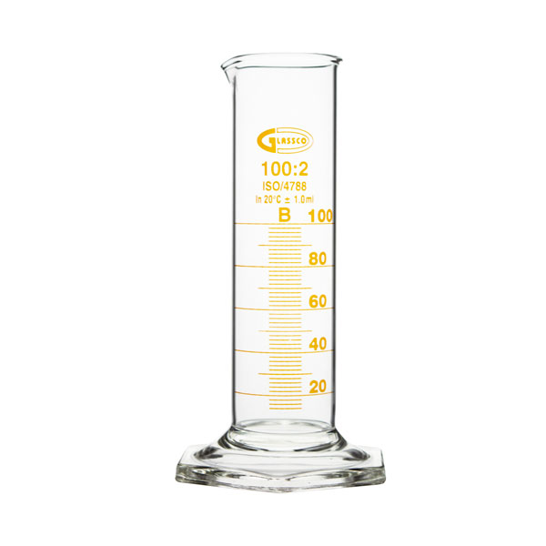 Cilindro graduato base esagonale, forma bassa, classe B - immagine 3