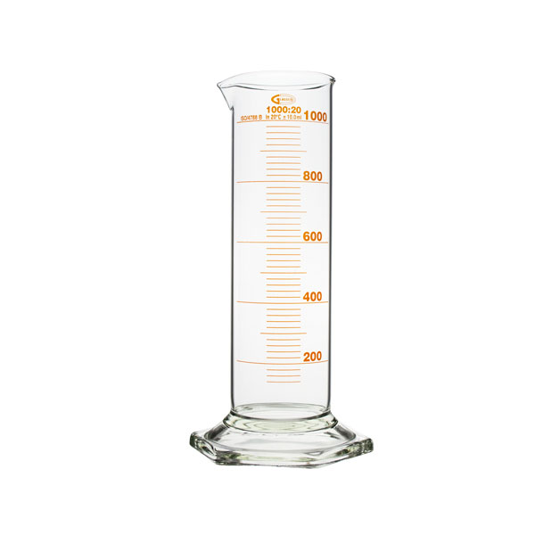 Cilindro graduato base esagonale, forma bassa, classe B - immagine 5