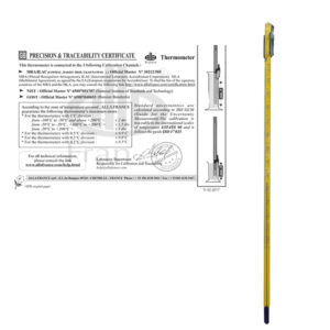 Termometro ad asta con certificato di precisione e tracciabilità
